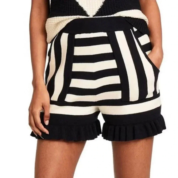Victor Glemaud x Target, New, Striped High Rise Black/White Shorts, Size XL - Picture 1 of 11